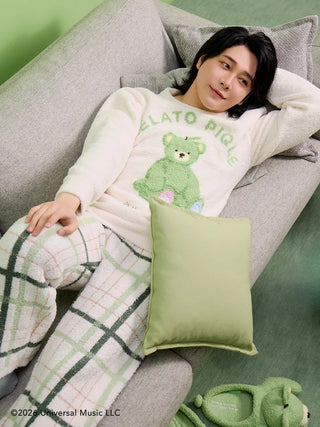 [Mrs. GREEN APPLE] [Unisex] Powder Jacquard Pullover & Baby Moco Checkered Pants Set - view 9