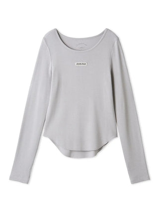 Gelato Pique [UV Cut] Ribbed Long-sleeve T-shirt in gray, front view