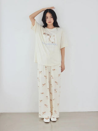 [UV-Cut] Walking Dog One-point Printed Cool Touch T-Shirt