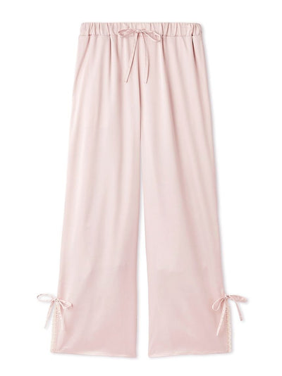 Satin Pants With Lace & Ribbon gelato pique