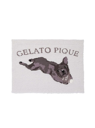 Gelato Pique [CAT&DOG] Baby Moco French Bulldog Printed Pet Blanket in light gray