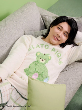 [Mrs. GREEN APPLE] [Unisex] Powder Jacquard Pullover & Baby Moco Checkered Pants Set - view 10