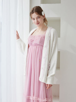 [Valentine] Heart Tulle Camisole Dress With Built-in Cup