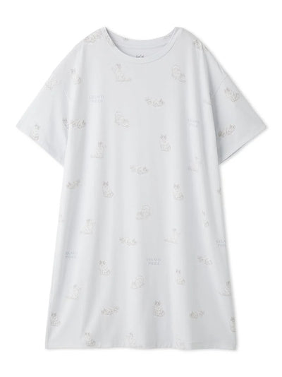 Bath Time Cat Dress gelato pique