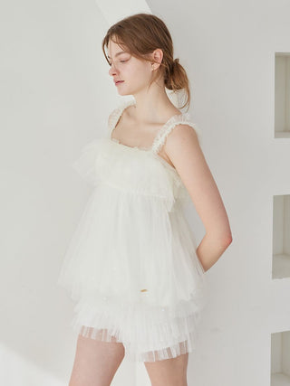 [Valentine] Heart Tulle Shorts