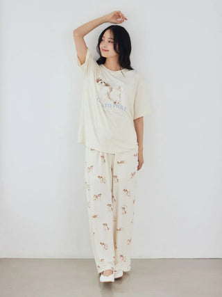[UV-Cut] Walking Dog One-point Printed Cool Touch T-Shirt