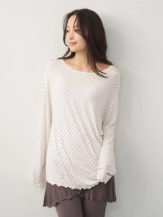 Cool Rayon Gathered Long-sleeved T-shirt
