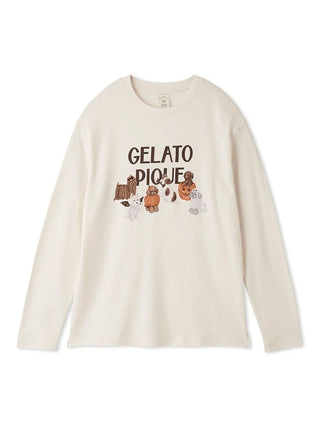 Gelato Pique [HALLOWEEN] Night Parade Dogs Long-sleeve T-shirt in cream color