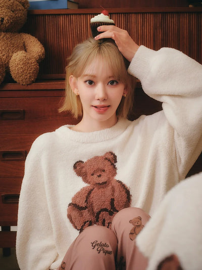 Baby Moco Bear Jacquard Pullover gelato pique