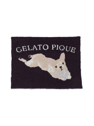 Gelato Pique [CAT&DOG] Baby Moco French Bulldog Printed Pet Blanket in navy