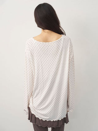 Cool Rayon Gathered Long-sleeved T-shirt