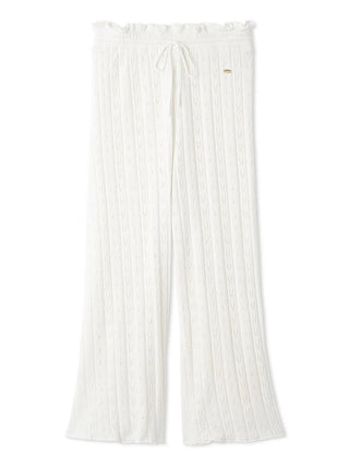Gelato Pique Mouillé Ruffle Pants in off-white