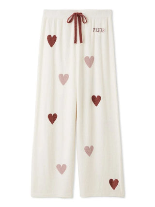 Gelato Pique Hot Smoothie Heart Jacquard Pants in off-white