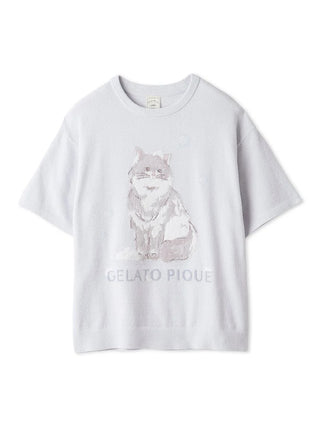 Bath Time Cat Jacquard Pullover