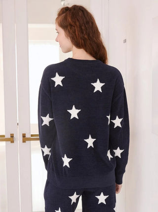 Unisex Airy Moco College Logo Star Jacquard Pullover