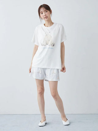 Cool-to-touch Sea Animals One Point Printed T-shirt