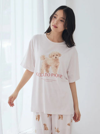 [UV-Cut] Walking Dog One-point Printed Cool Touch T-Shirt