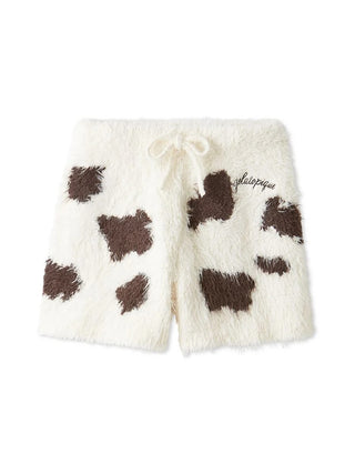 Gelato Pique Feather Cat Shorts in cream, front view