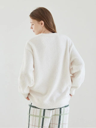 [Mrs. GREEN APPLE] [Unisex] Powder Jacquard Pullover & Baby Moco Checkered Pants Set - view 13