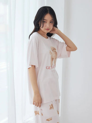 [UV-Cut] Walking Dog One-point Printed Cool Touch T-Shirt