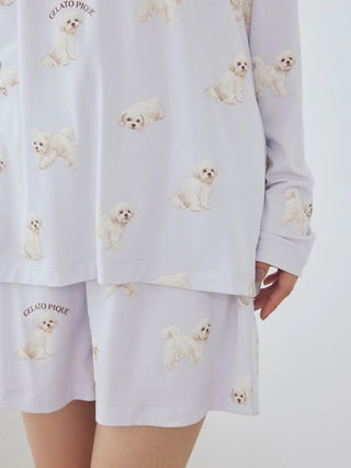 [UV-Cut] Walking Dog All-over Printed Cool Touch Henley Pullover