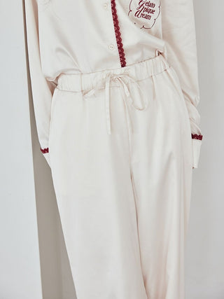 Satin Pants With Lace & Ribbon