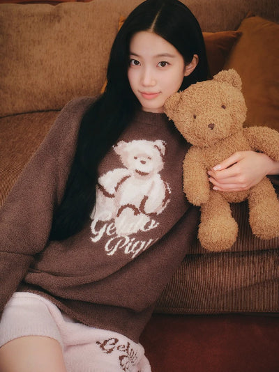 Baby Moco Bear Jacquard Pullover gelato pique
