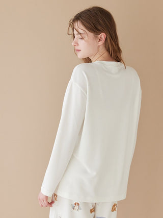 Unisex Playful Dog Printed Long-sleeved T-shirt