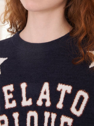Unisex Airy Moco College Logo Star Jacquard Pullover