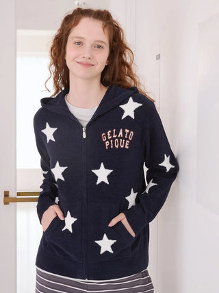 Unisex Airy Moco College Logo Star Jacquard Hoodie