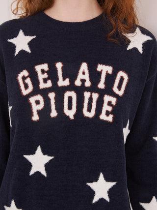 Unisex Airy Moco College Logo Star Jacquard Pullover