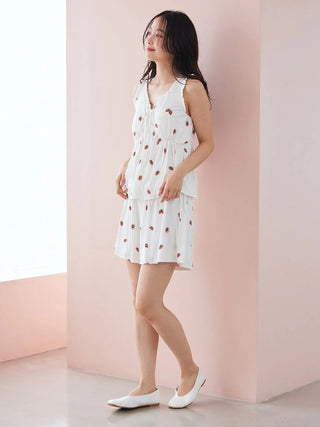 Strawberry Tank-top With Built-in Bra