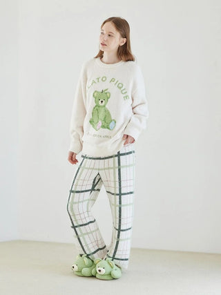 [Mrs. GREEN APPLE] [Unisex] Green Bear Room Shoes - view 9