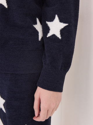 Unisex Airy Moco College Logo Star Jacquard Pullover