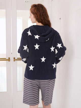 Unisex Airy Moco College Logo Star Jacquard Hoodie