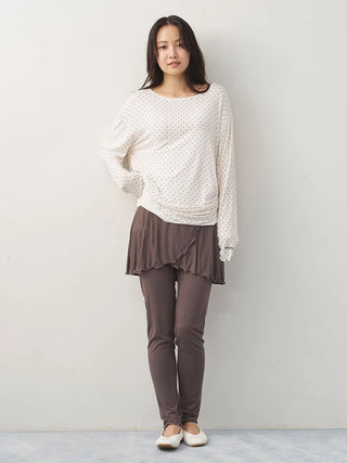 Cool Rayon Gathered Long-sleeved T-shirt