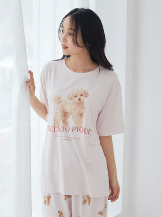 [UV-Cut] Walking Dog One-point Printed Cool Touch T-Shirt