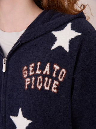 Unisex Airy Moco College Logo Star Jacquard Hoodie