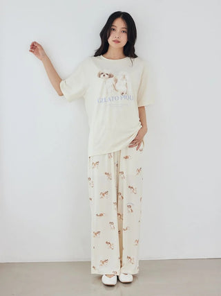 [UV-Cut] Walking Dog One-point Printed Cool Touch Pants