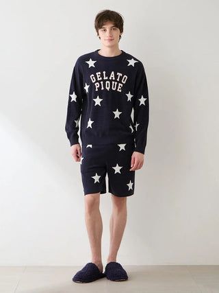 Unisex Airy Moco College Logo Star Jacquard Pullover