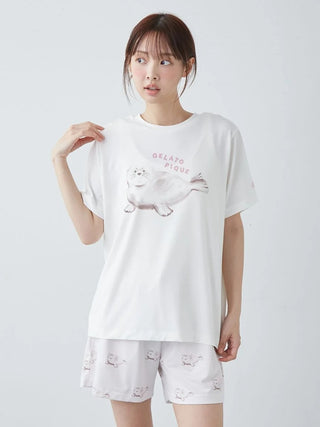 Cool-to-touch Sea Animals One Point Printed T-shirt