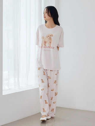 [UV-Cut] Walking Dog One-point Printed Cool Touch T-Shirt