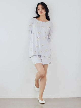 [UV-Cut] Walking Dog All-over Printed Cool Touch Henley Pullover