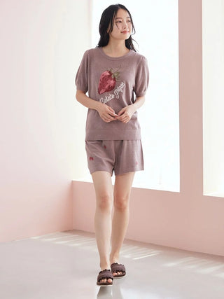 Airy Moco Strawberry Jacquard Shorts
