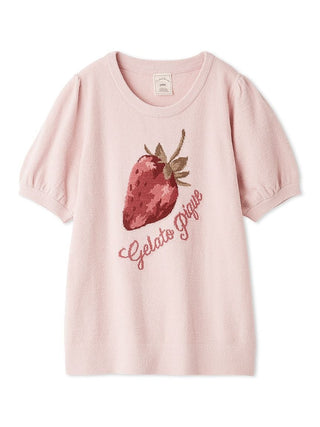 Airy Moco Strawberry Jacquard Pullover
