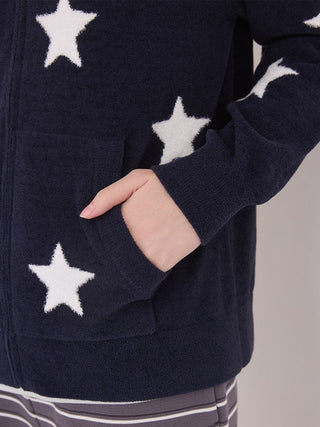 Unisex Airy Moco College Logo Star Jacquard Hoodie