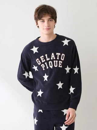 Unisex Airy Moco College Logo Star Jacquard Pullover