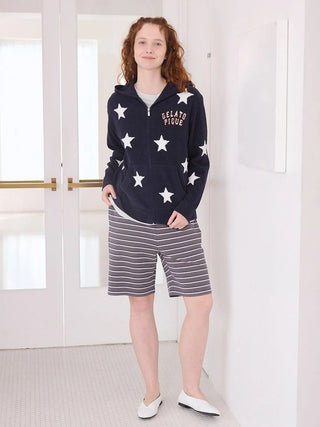 Unisex Airy Moco College Logo Star Jacquard Hoodie