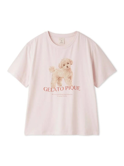 [UV-Cut] Walking Dog One-point Printed Cool Touch T-Shirt gelato pique