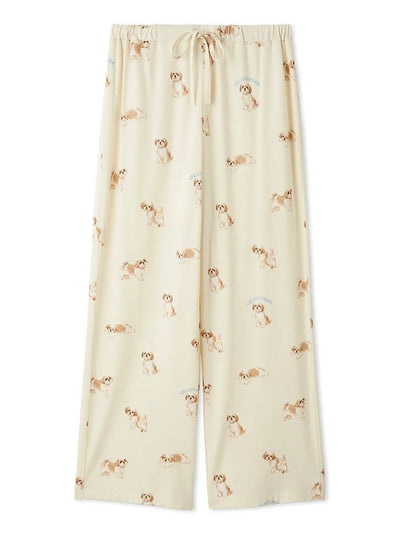 [UV-Cut] Walking Dog One-point Printed Cool Touch Pants gelato pique